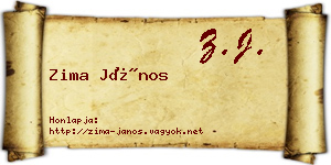 Zima János névjegykártya