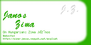 janos zima business card